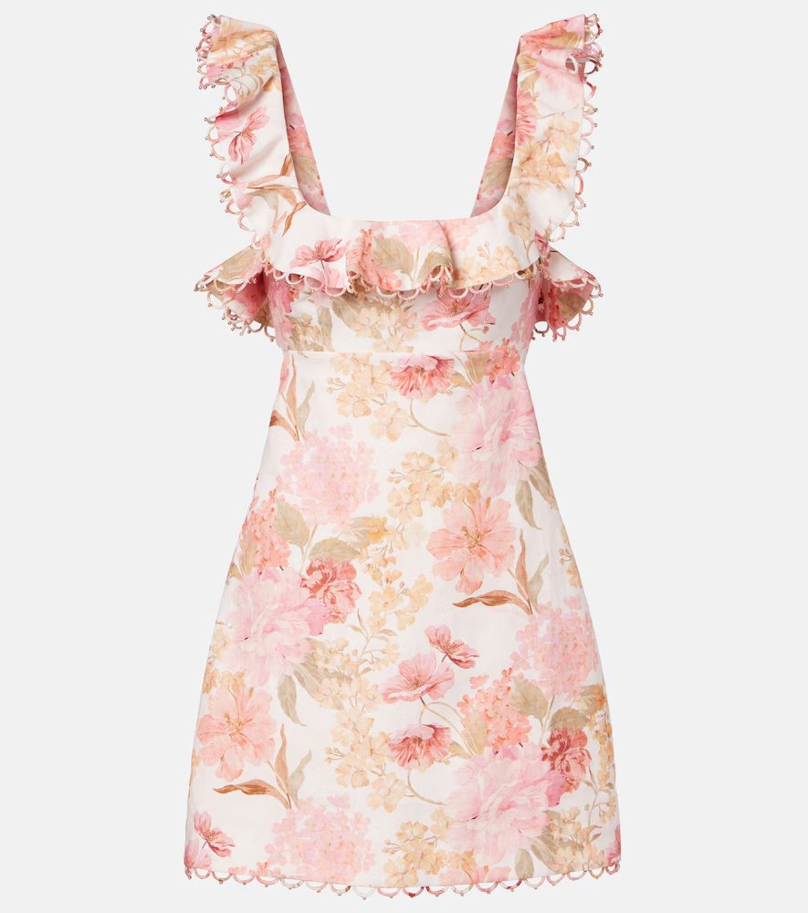 ZIMMERMANN フローラルラッフルミニドレス コーディネート集｜春夏のスタイリング