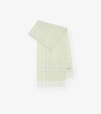 Burberry チェック カシミアスカーフ (ミントグリーン) | Burberry®公式サイト