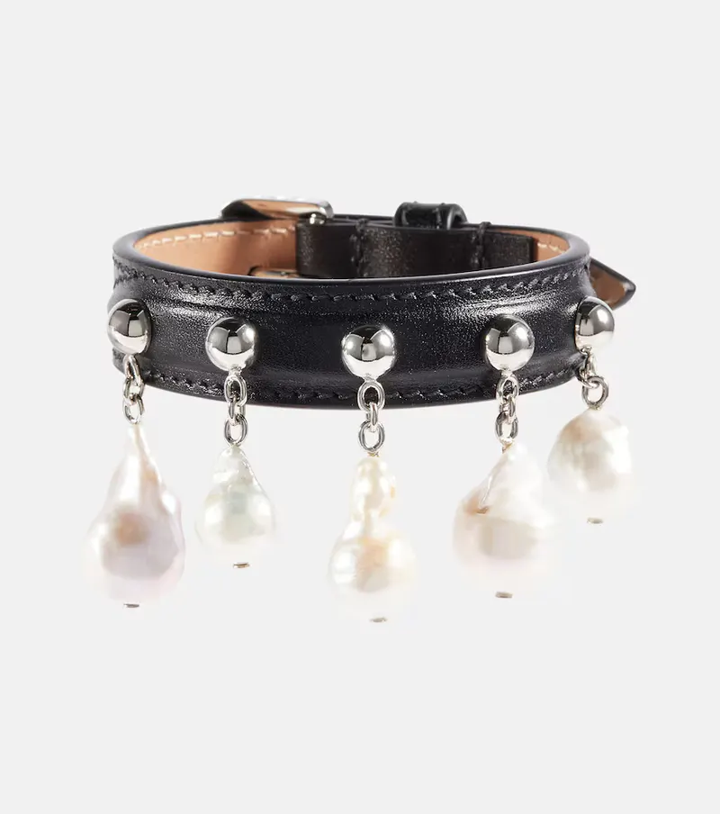 Alaïa Alaïa Mother-of-pearl leather bracelet