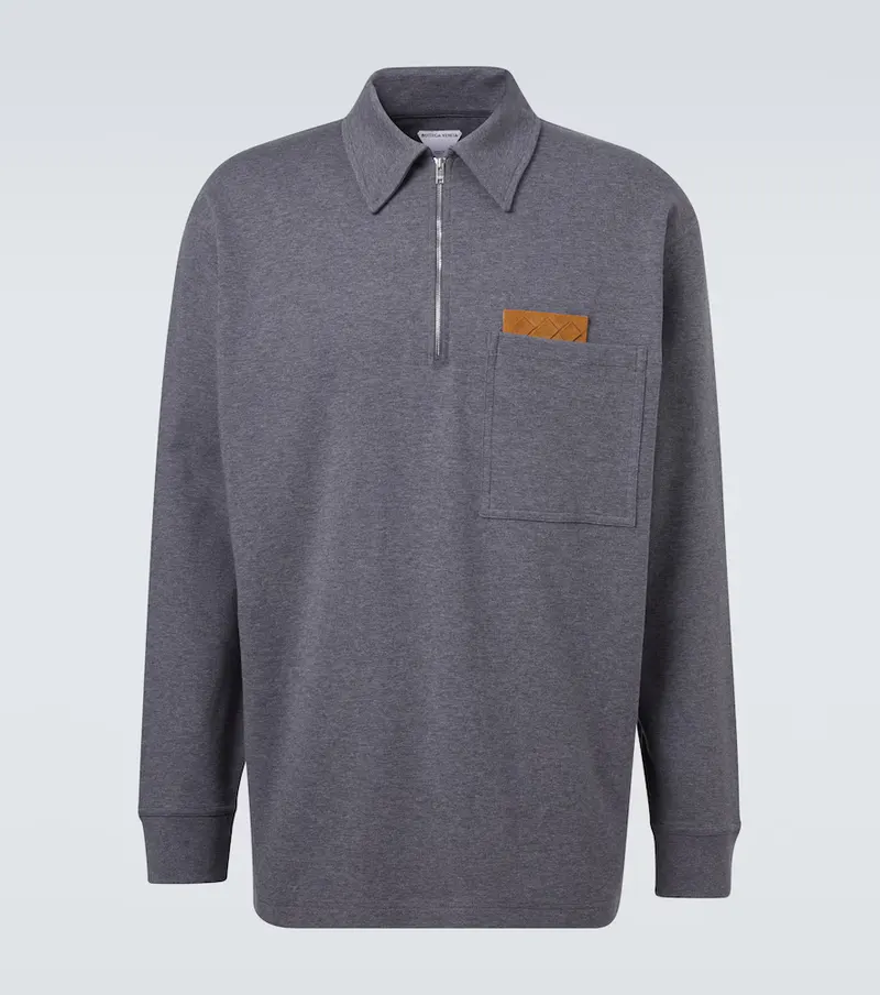 BOTTEGA VENETA Bottega Veneta Intrecciato cotton jersey polo sweater