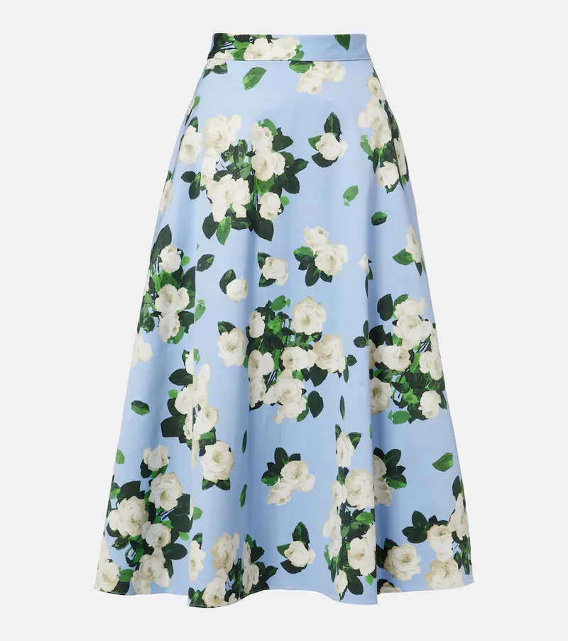 Carolina Herrera Carolina Herrera Floral faille midi skirt