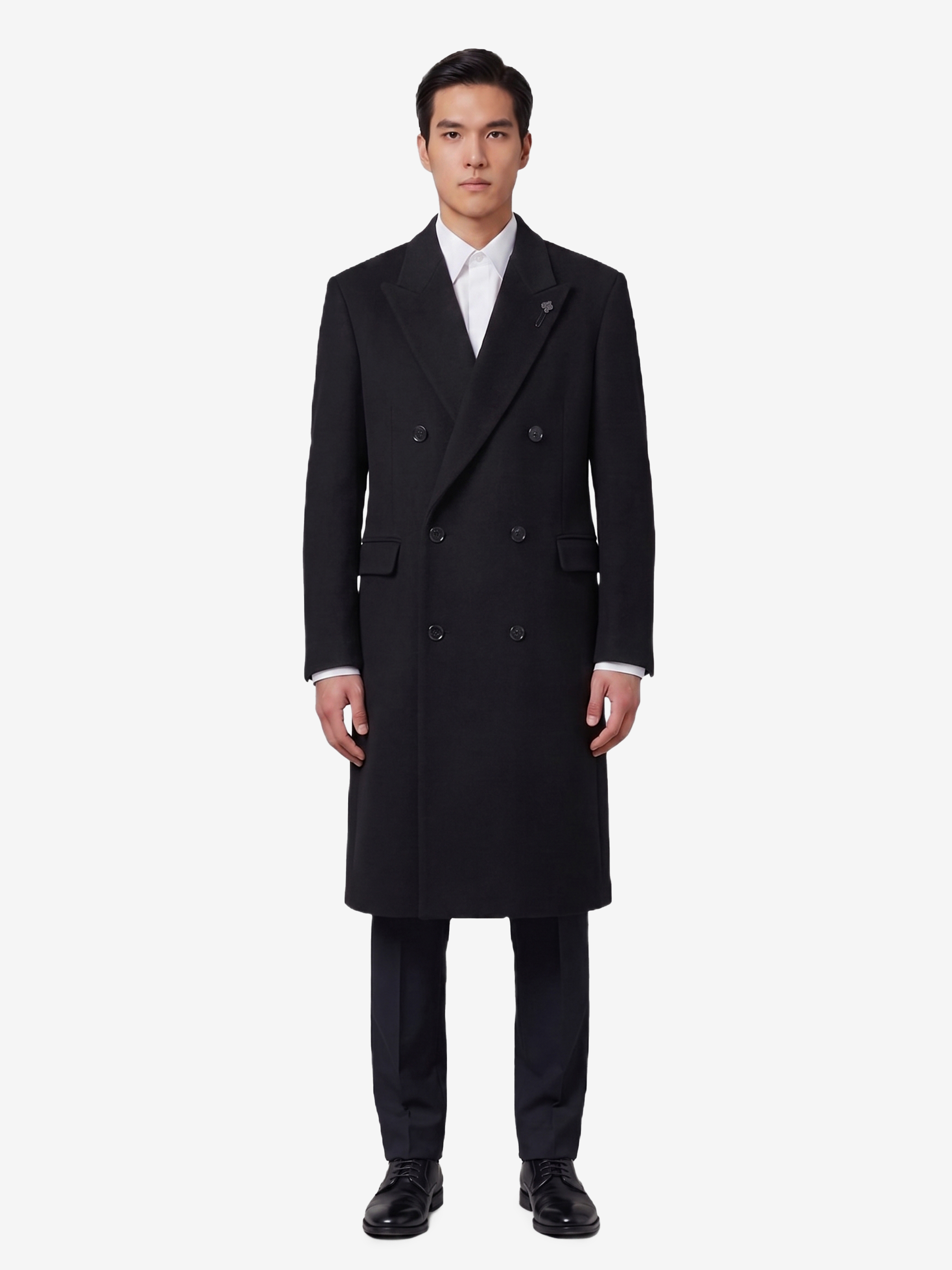 LARDINI Black doublebreasted coat