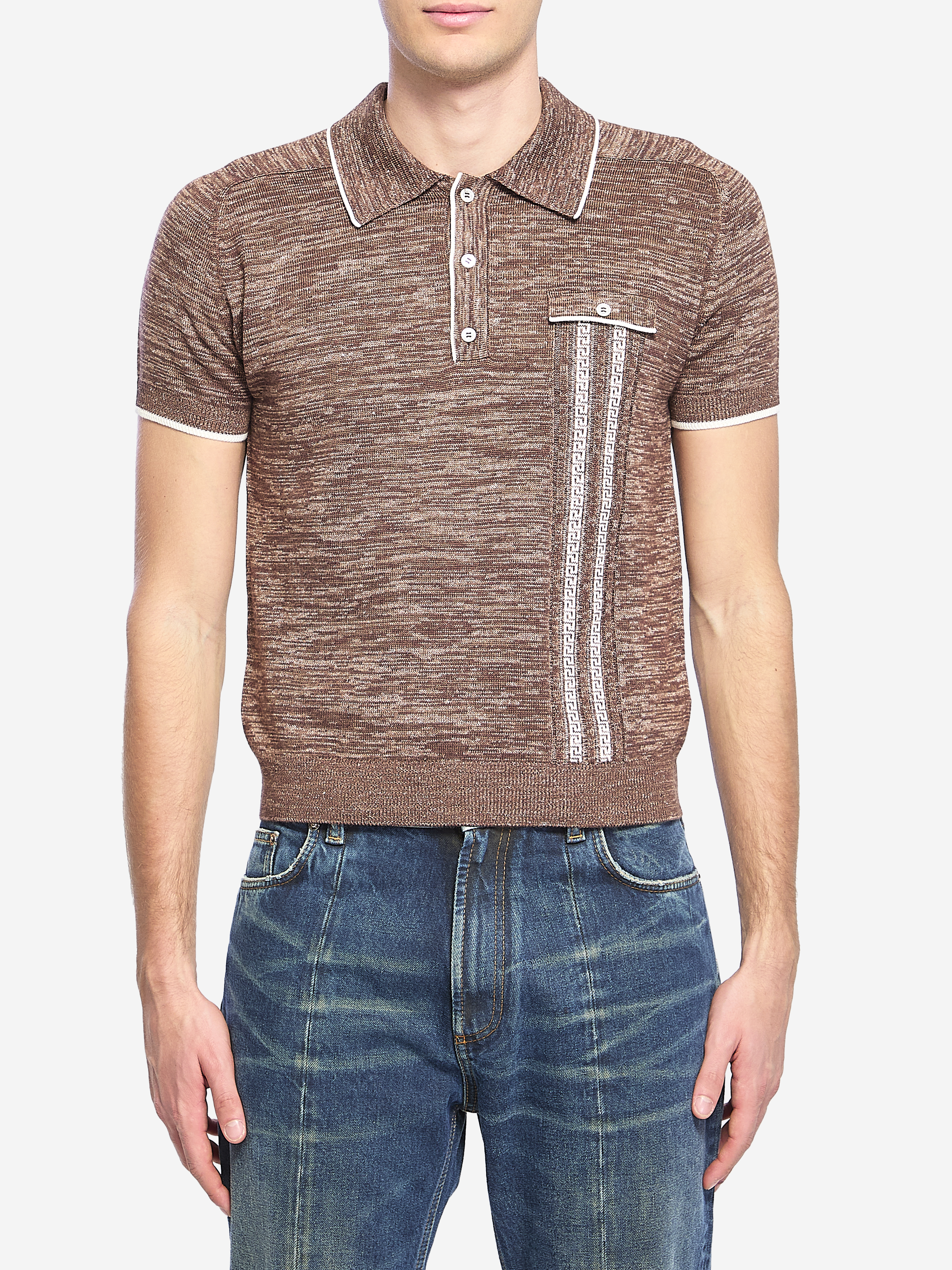 VERSACE Moulin knit polo shirt
