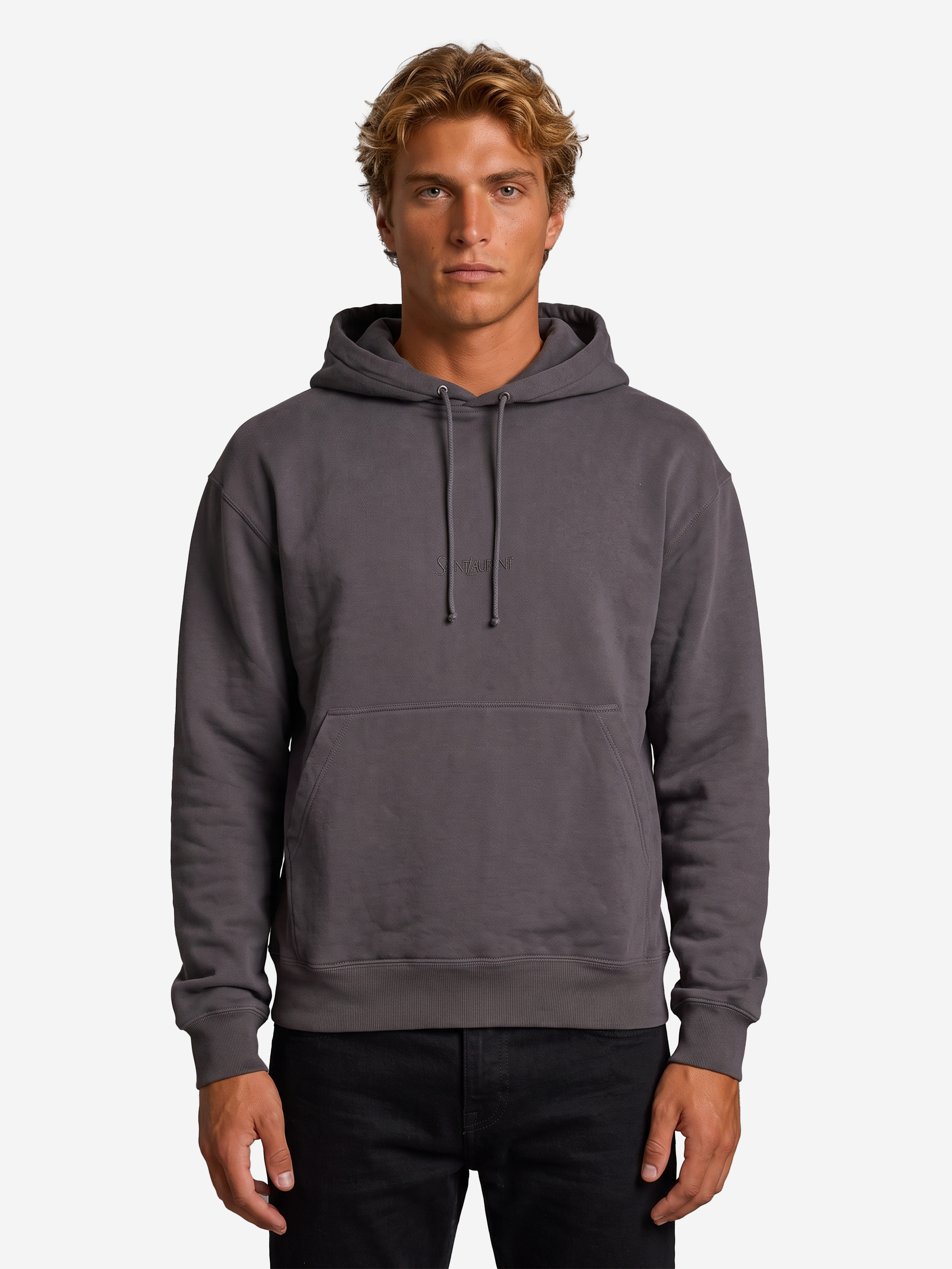 Saint Laurent Hoodie with logo in cotton