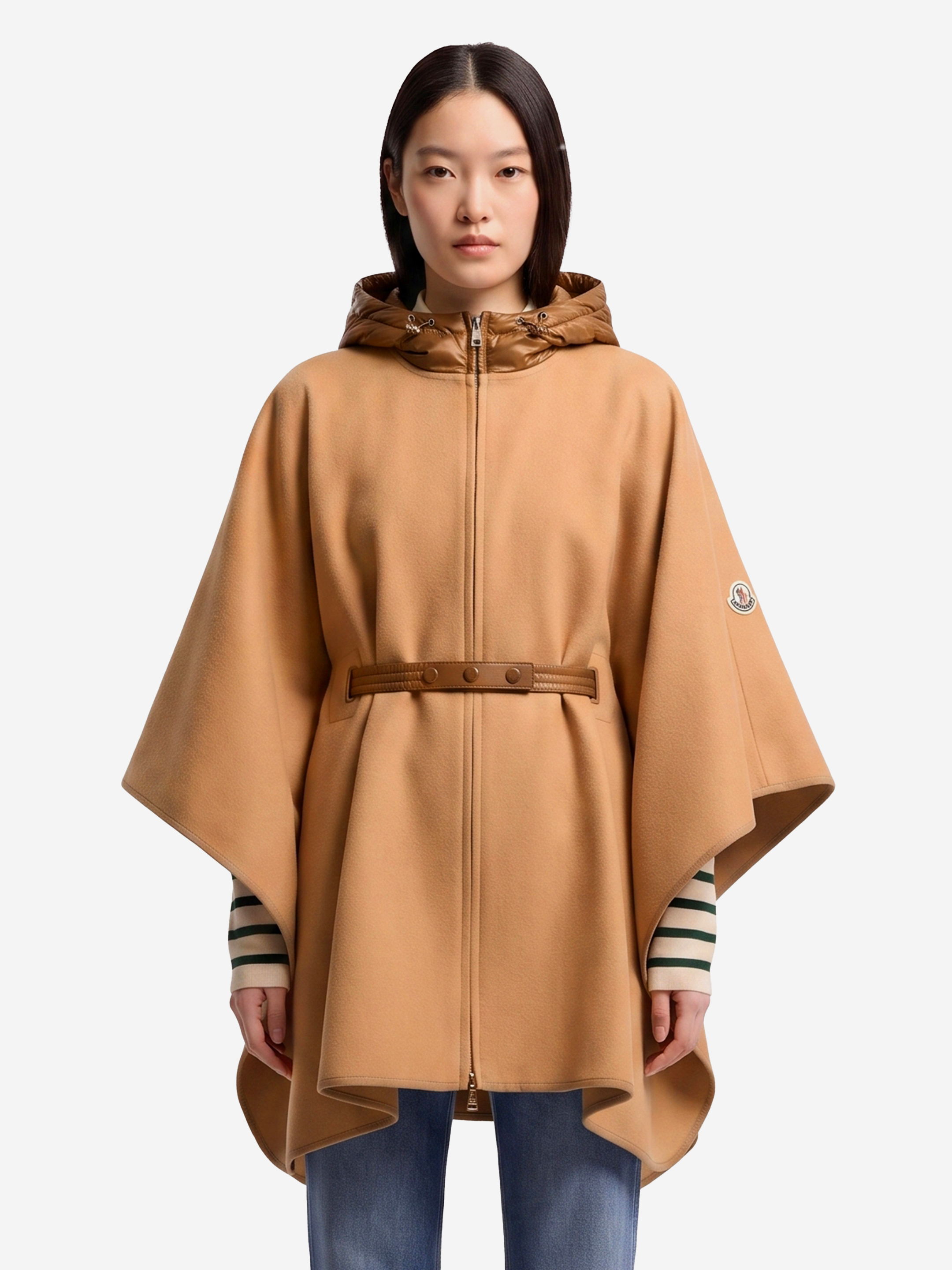 MONCLER Padded woolblend cape