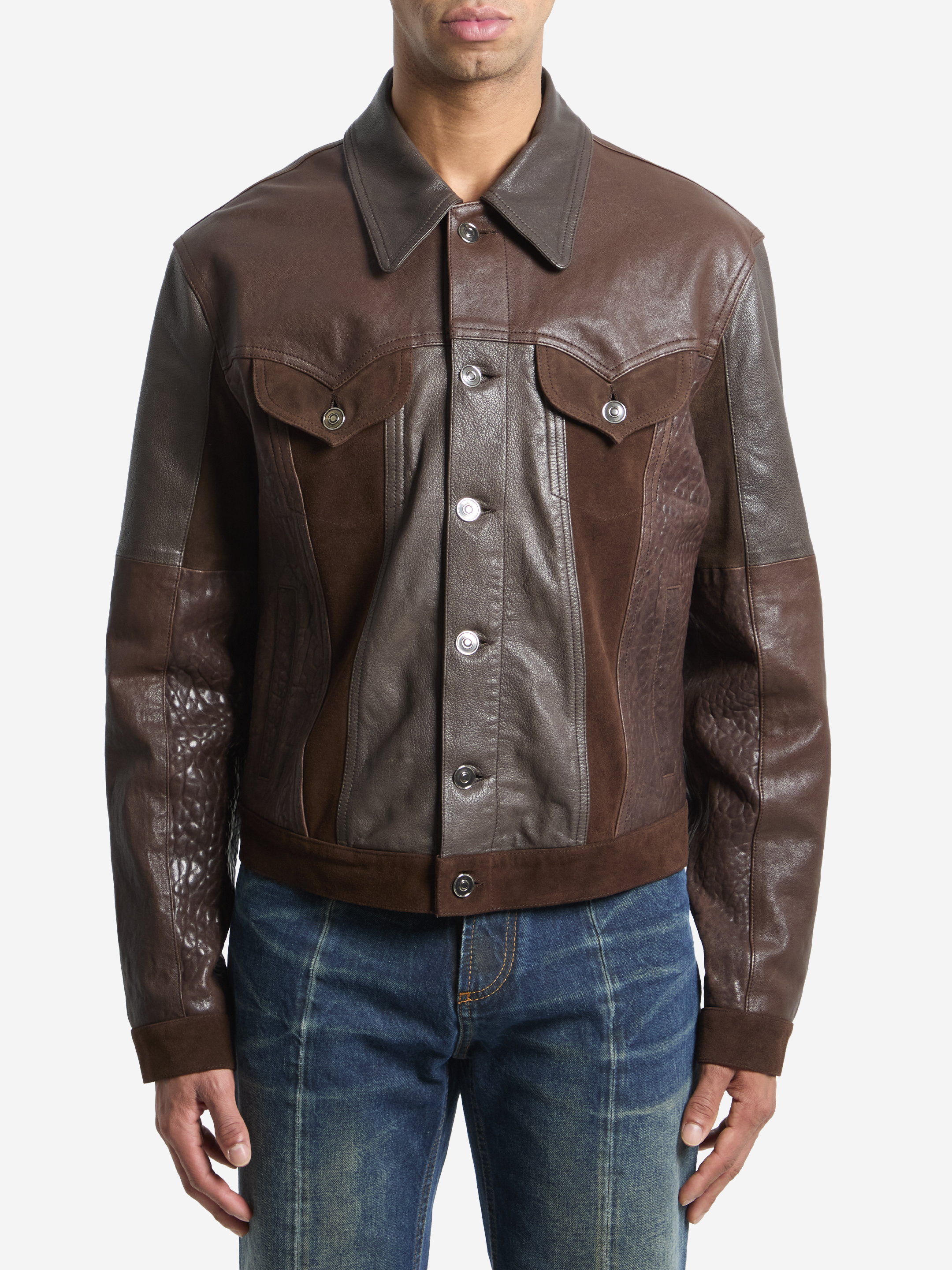 VERSACE Slimfit leather blouson