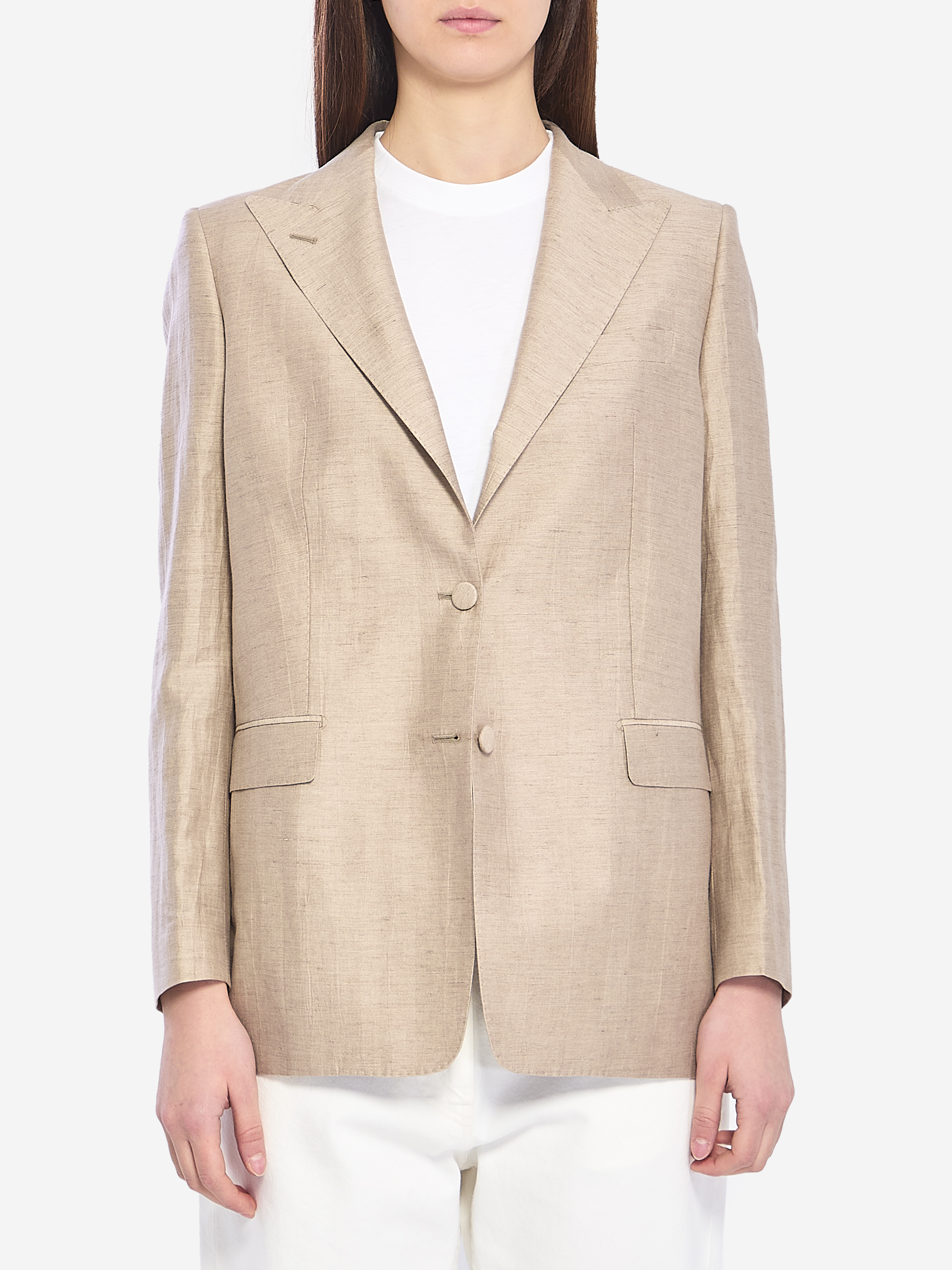 Tagliatore Singlebreasted linen blend jacket