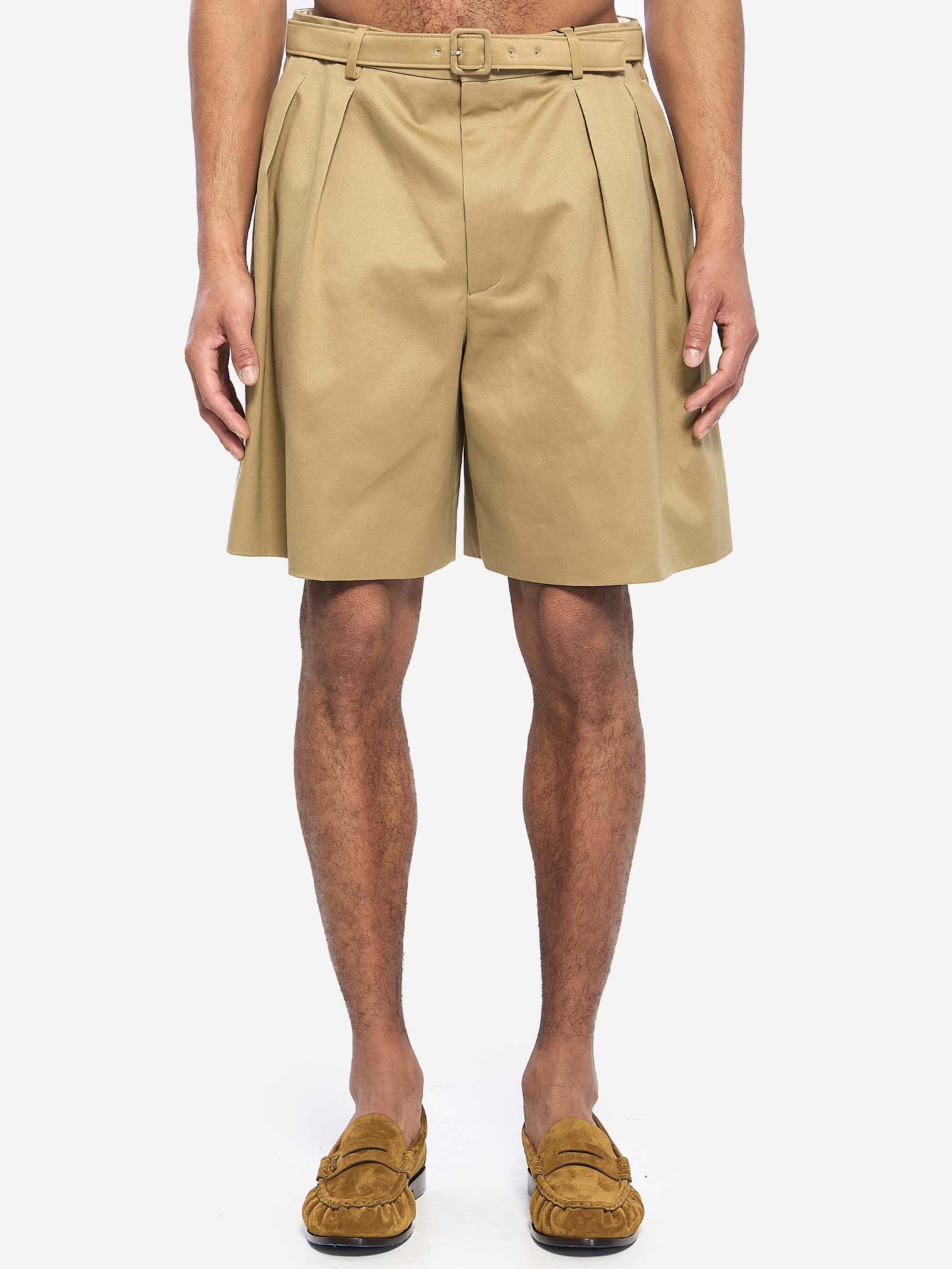 Saint Laurent Cotton drill shorts with belt