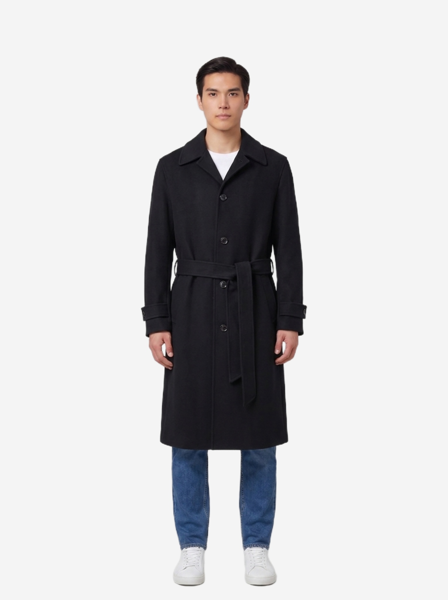 LARDINI Singlebreasted virgin wool and cashmere coat