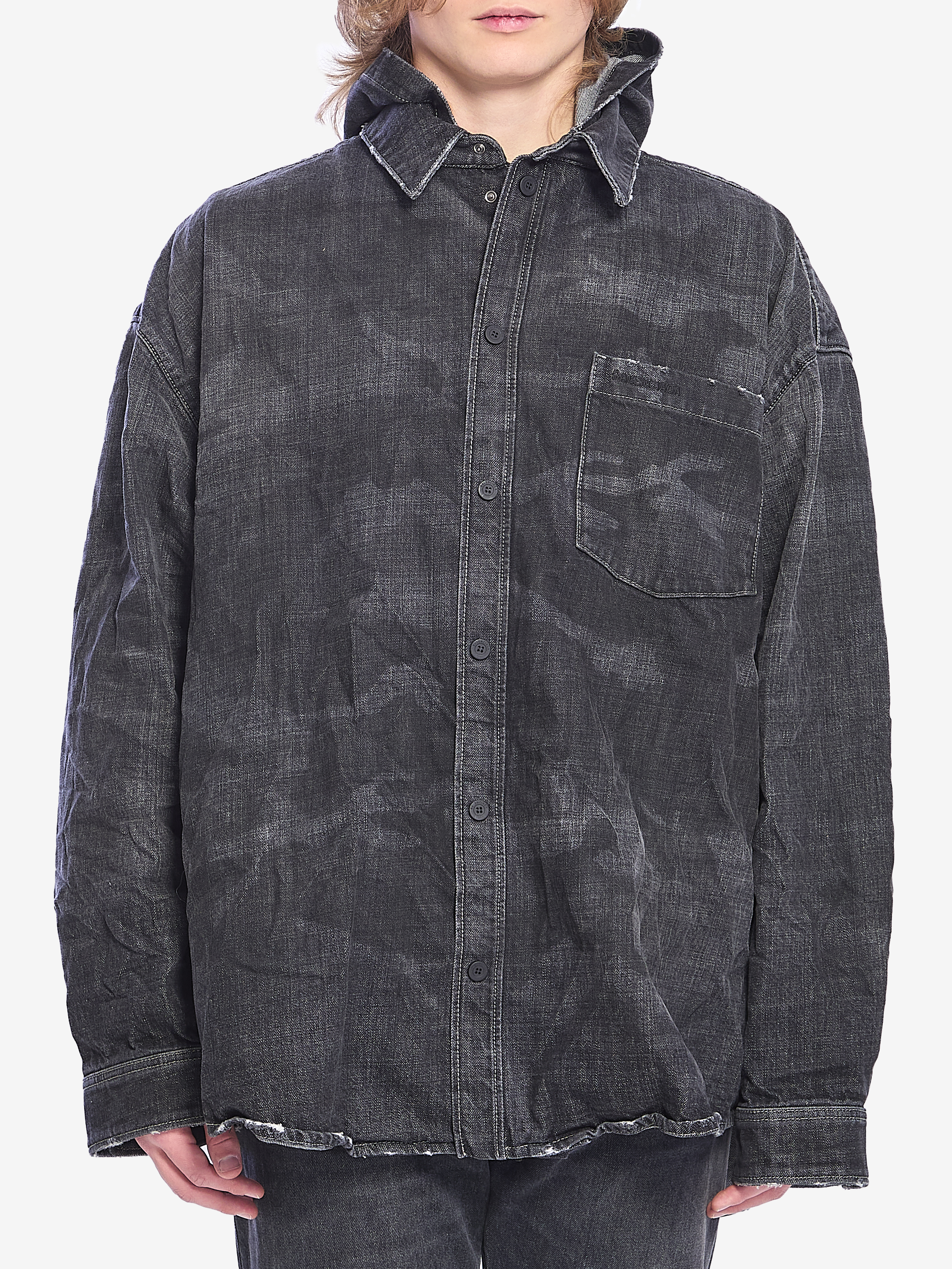 BALENCIAGA Hooded denim parka