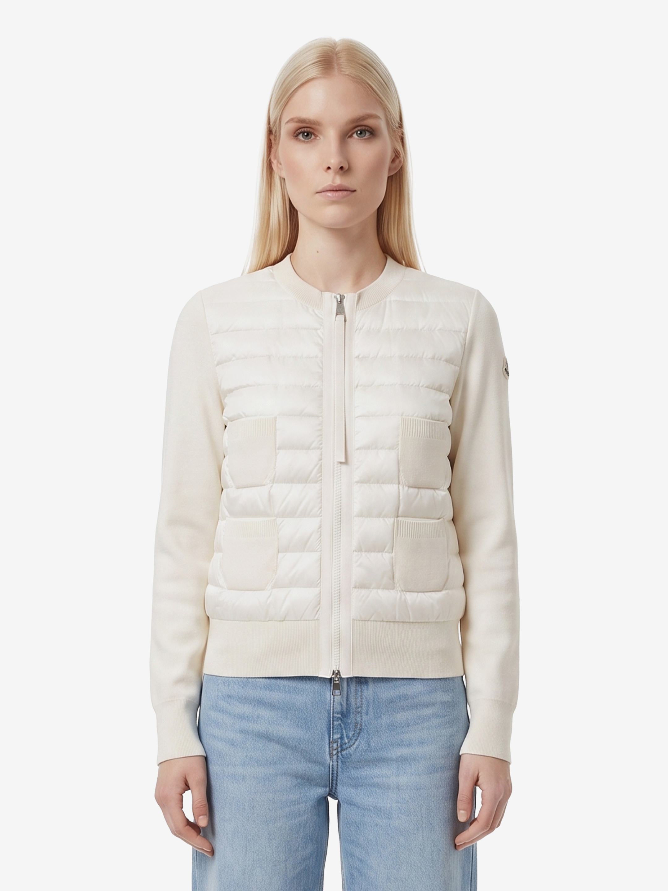 MONCLER Padded wool zip cardigan