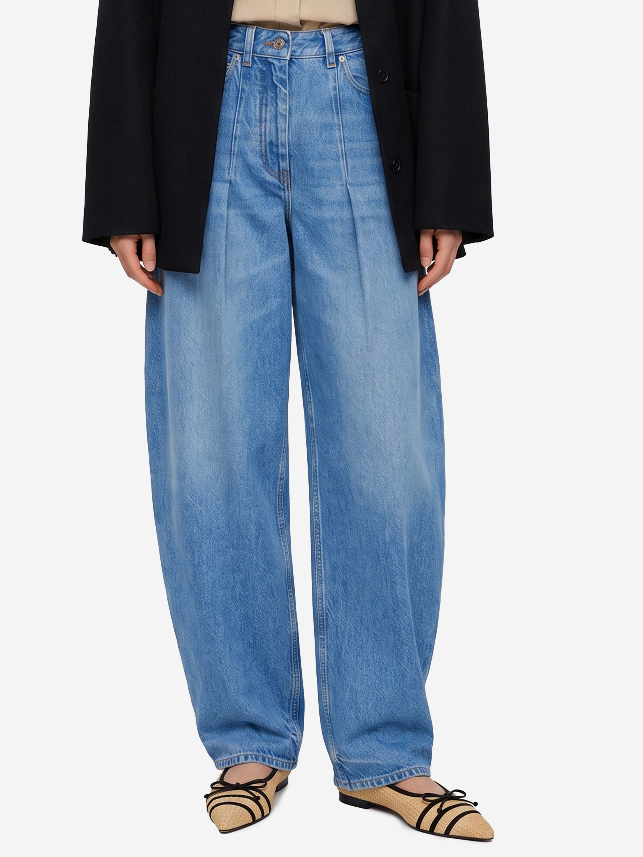 JACQUEMUS Highwaist barrelleg jeans