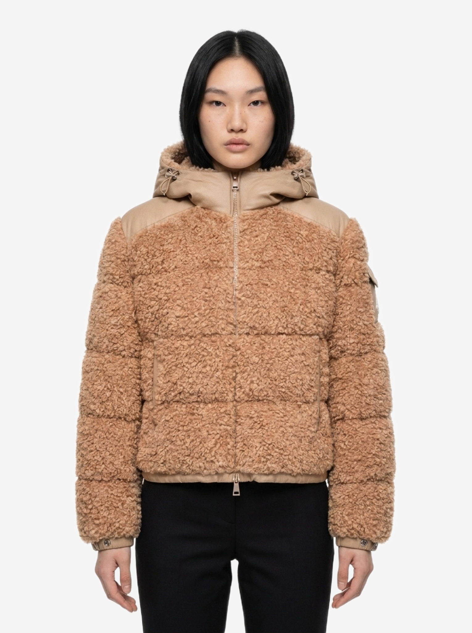 MONCLER Short Alpestre teddy down jacket