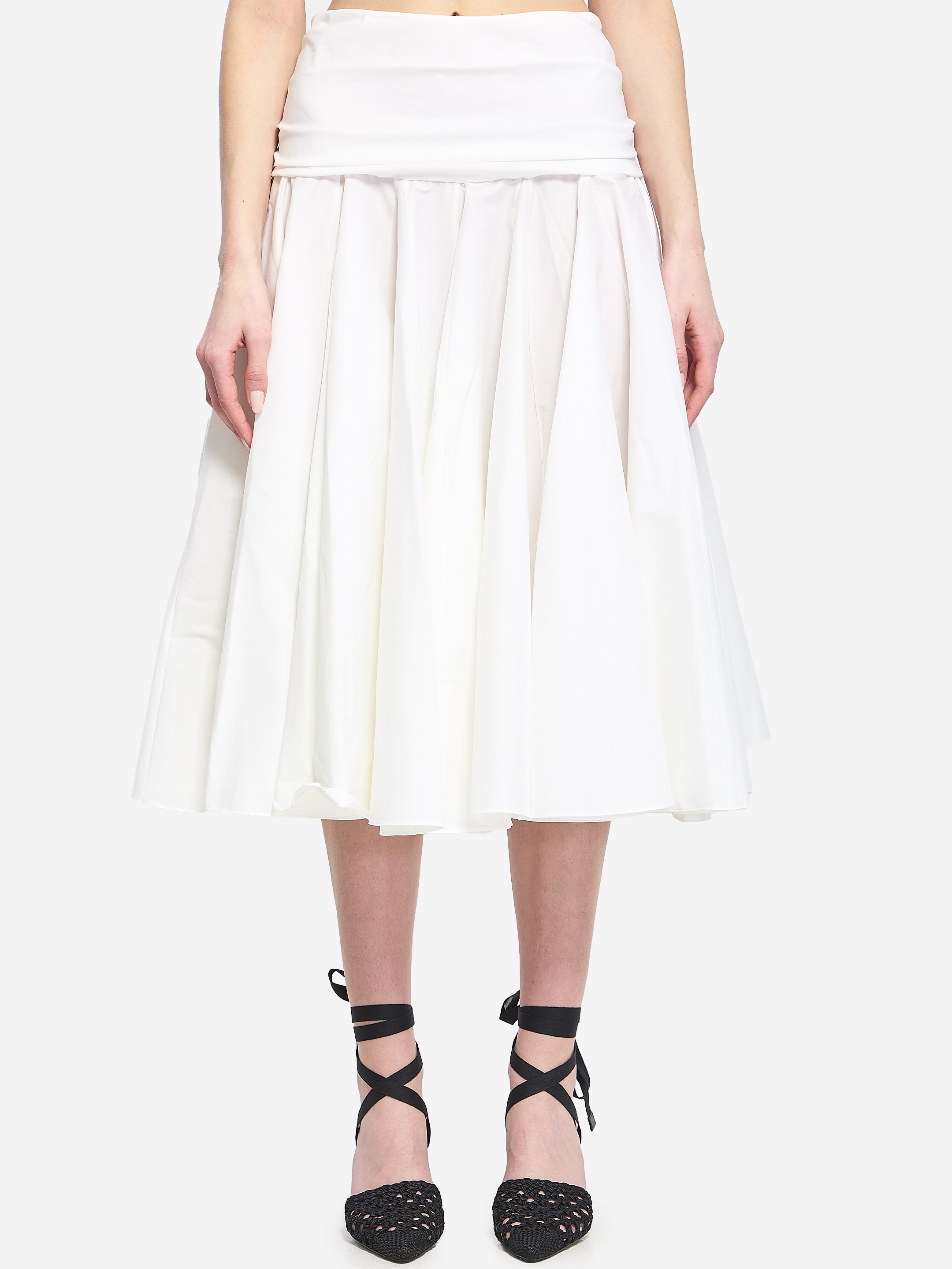 JACQUEMUS Draped midi skirt with godet
