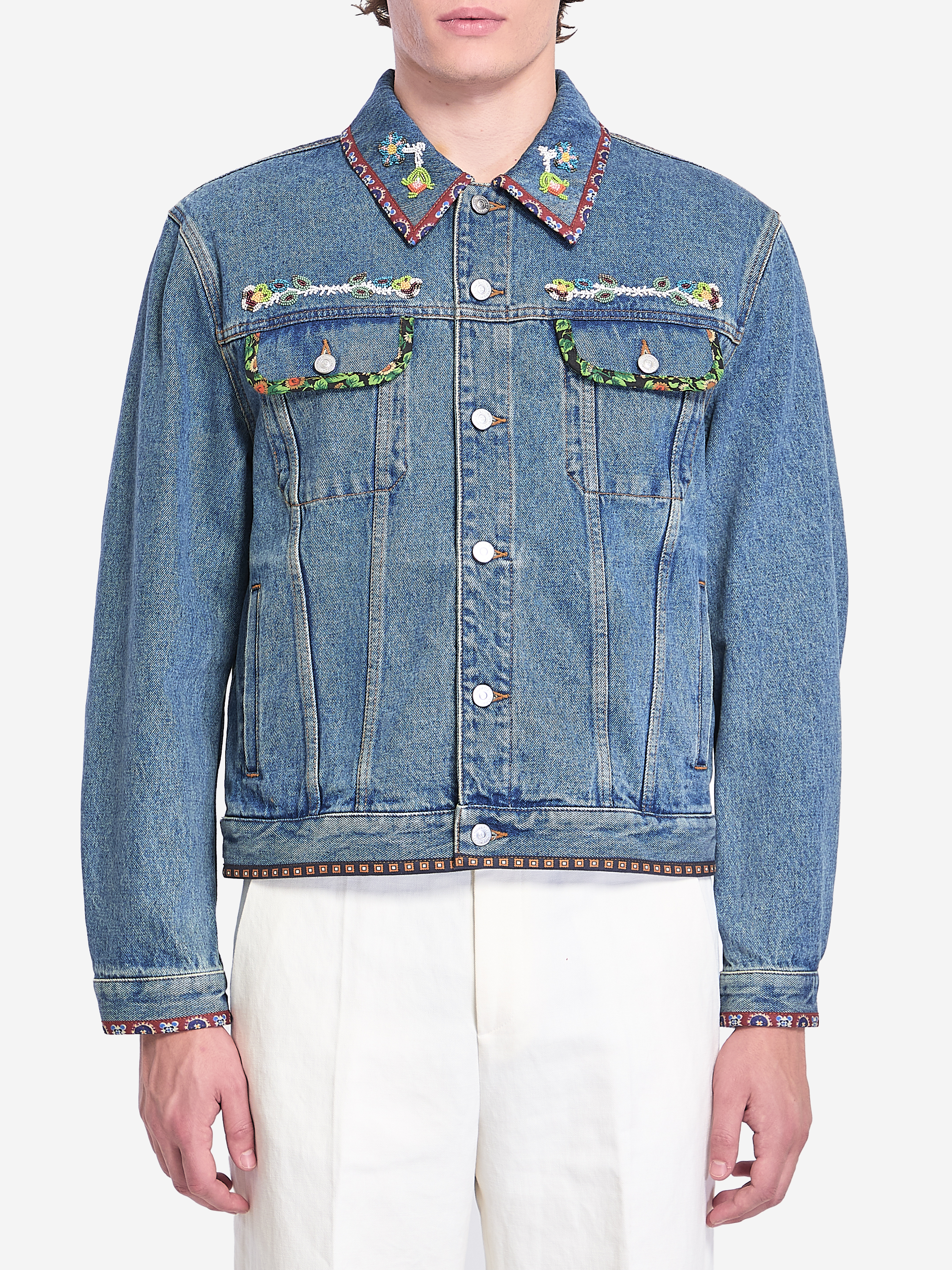 VALENTINO Beadembroidered denim jacket
