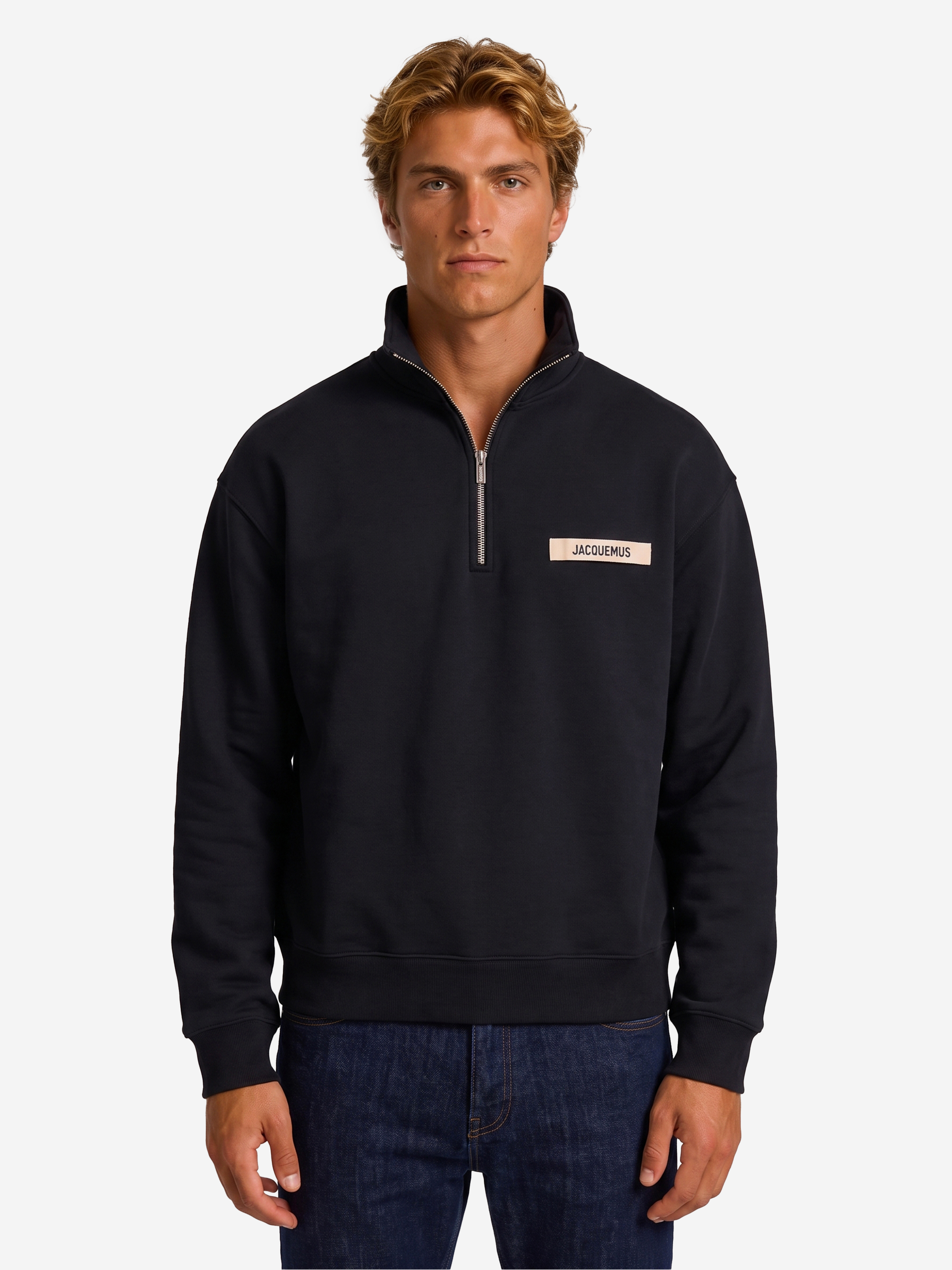 JACQUEMUS Gros Grain zipneck sweatshirt