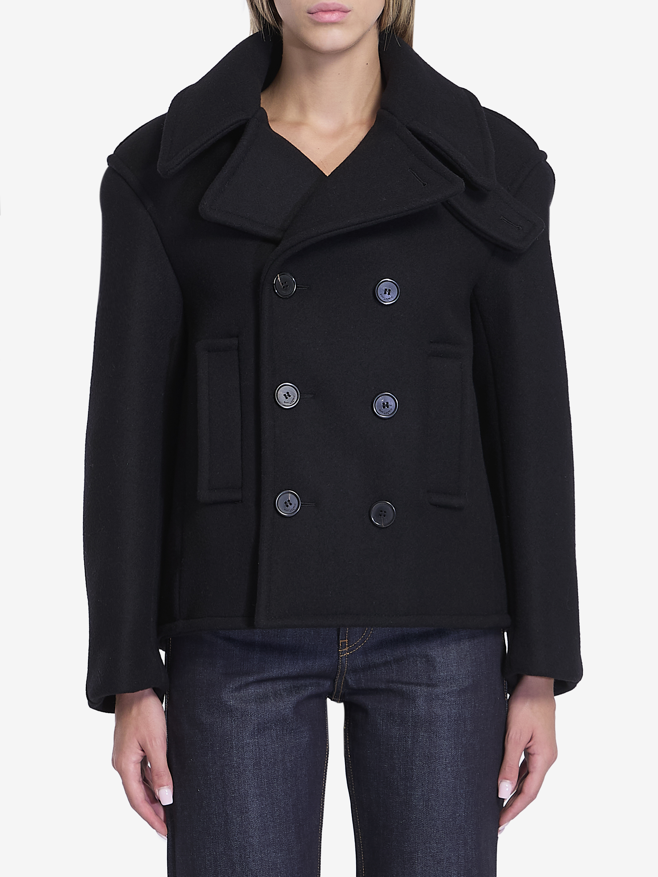 Saint Laurent Oversize pea coat in wool