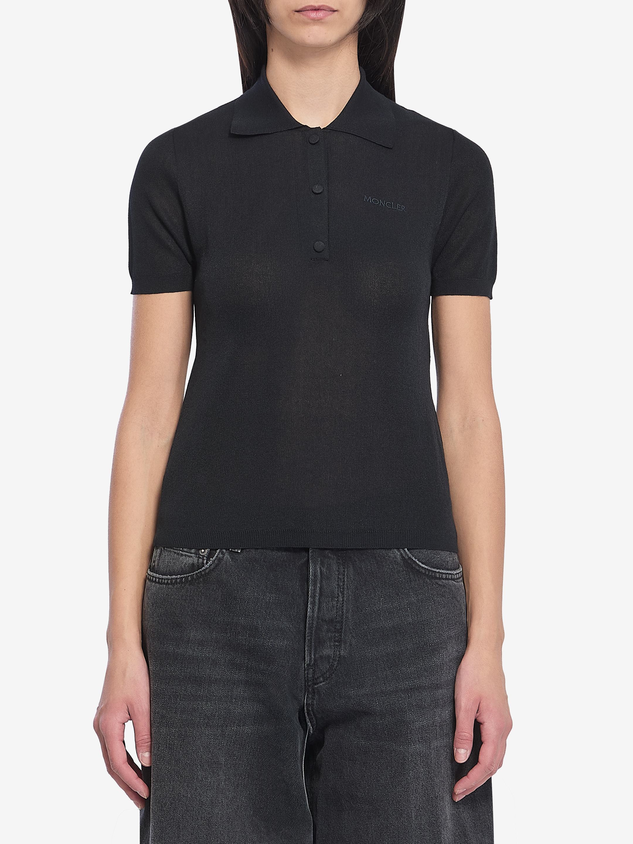 MONCLER Polo shirt with embroidered logo