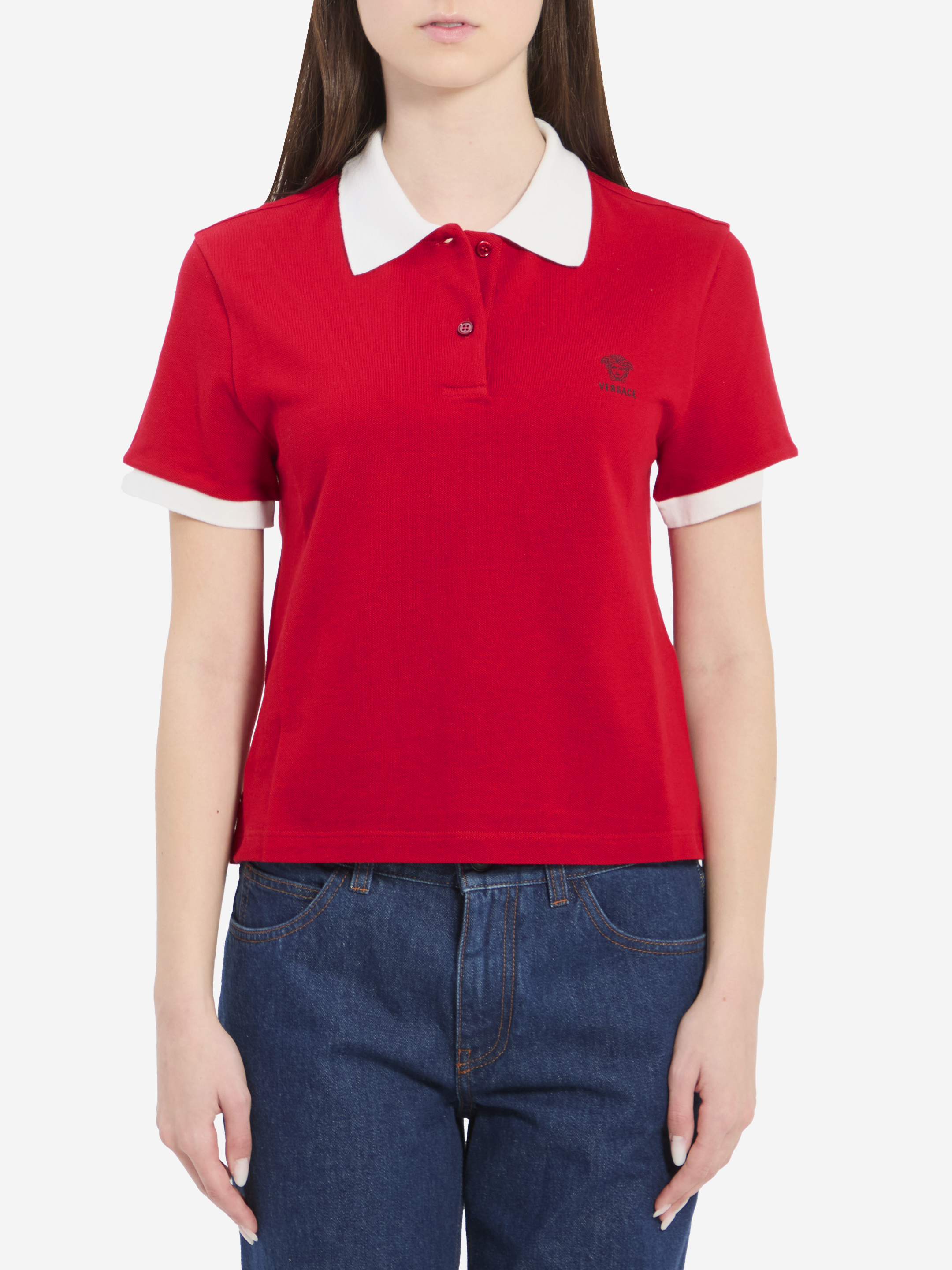 VERSACE Cotton piqu polo shirt