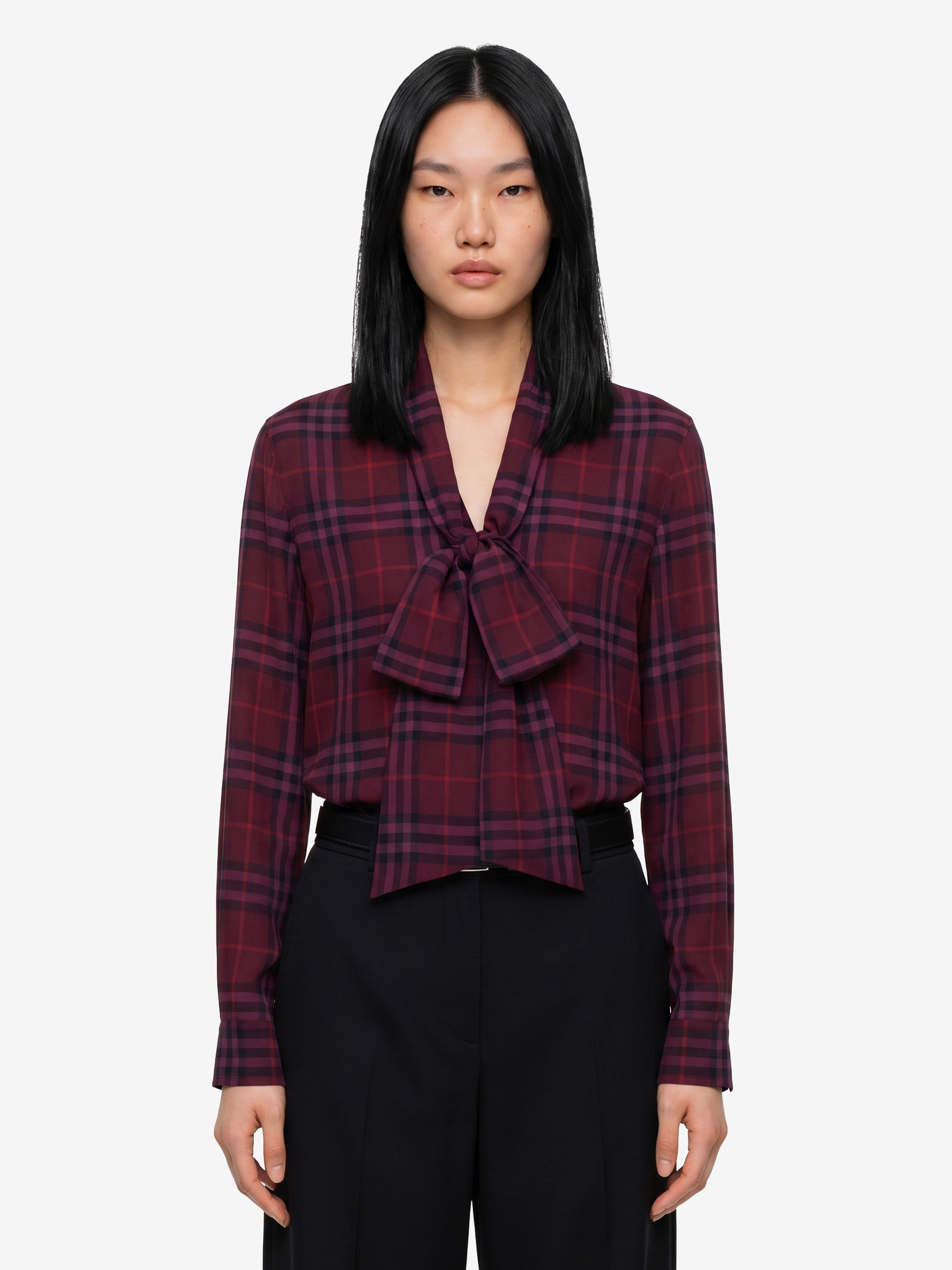 Burberry Rhiannon Check shirt with scarf