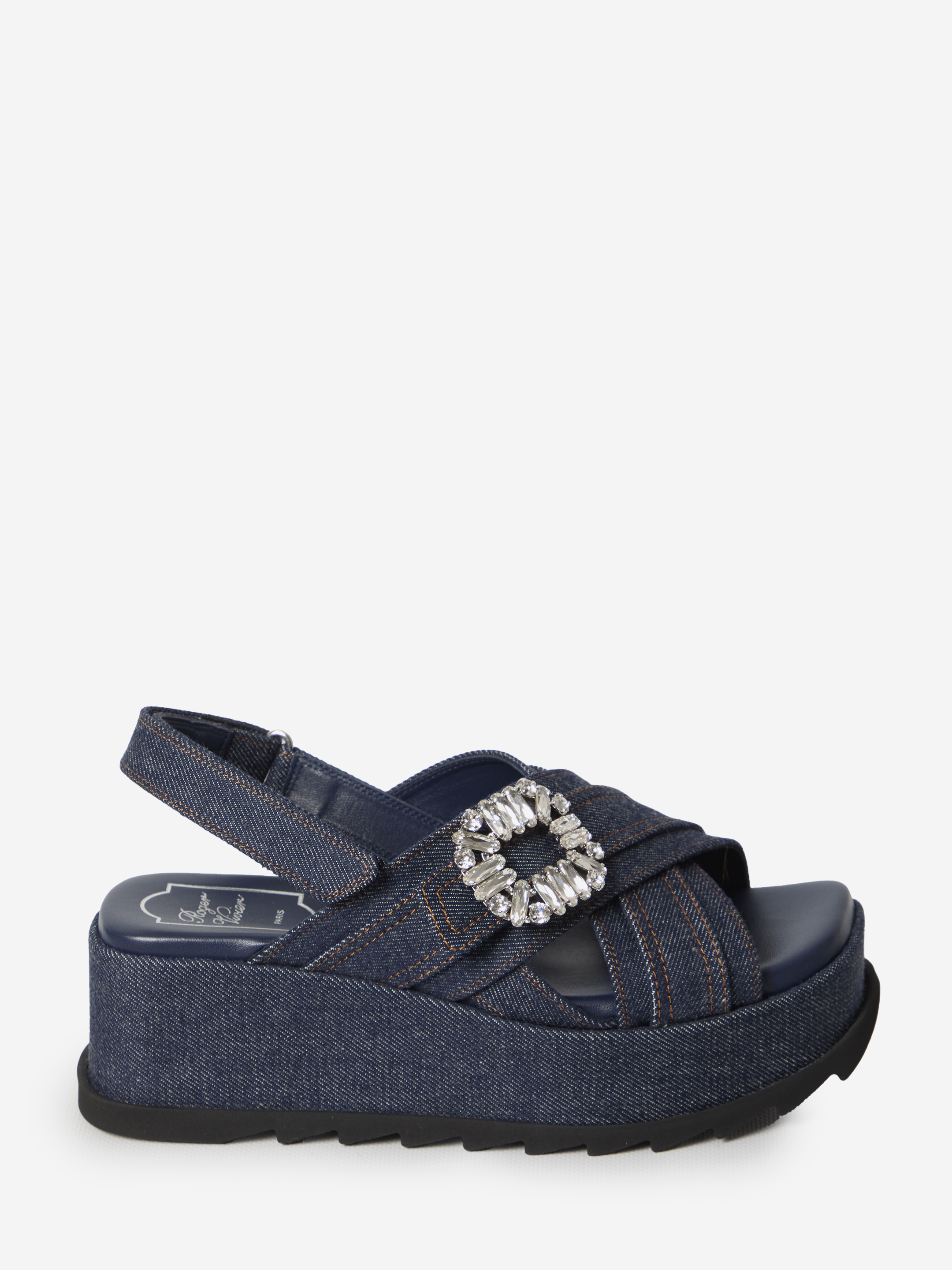 Roger Vivier Denim wedge sandals