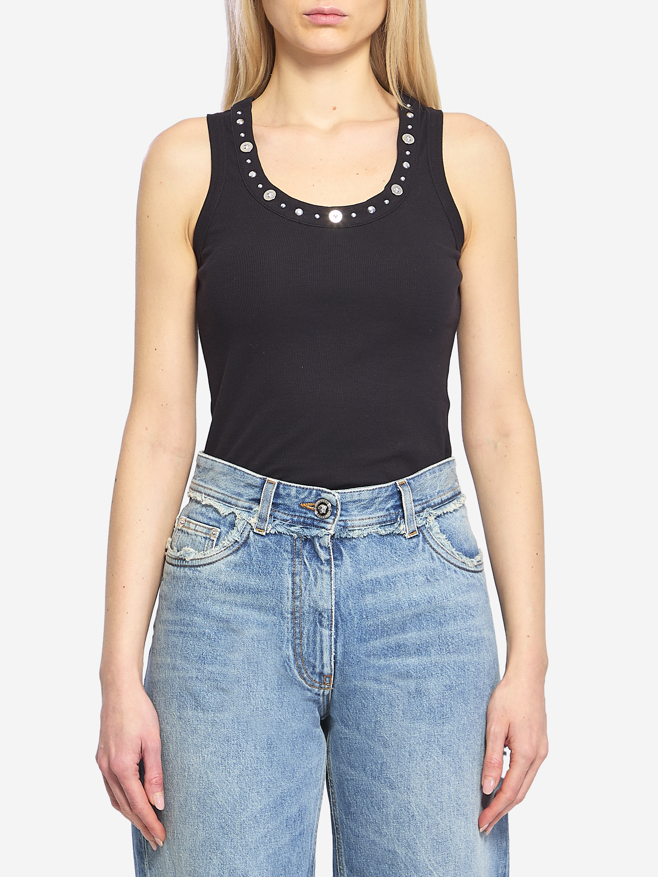 VERSACE Tank top emboidery studs