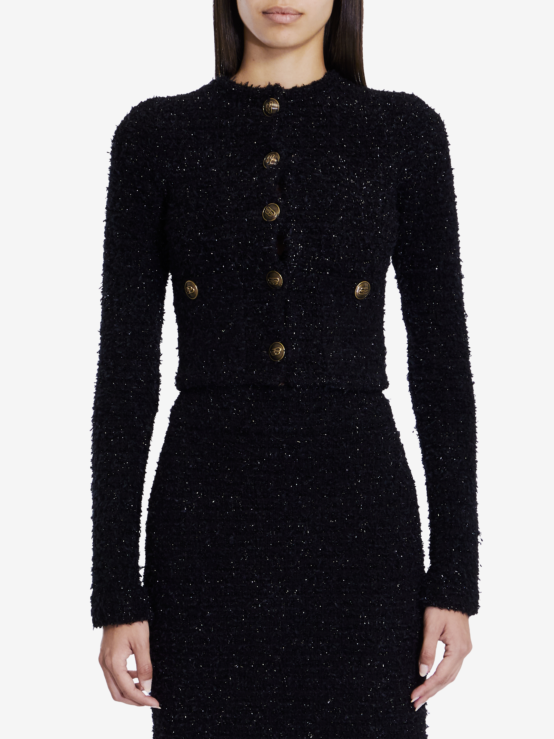 BALENCIAGA Cropped cardigan in tweed