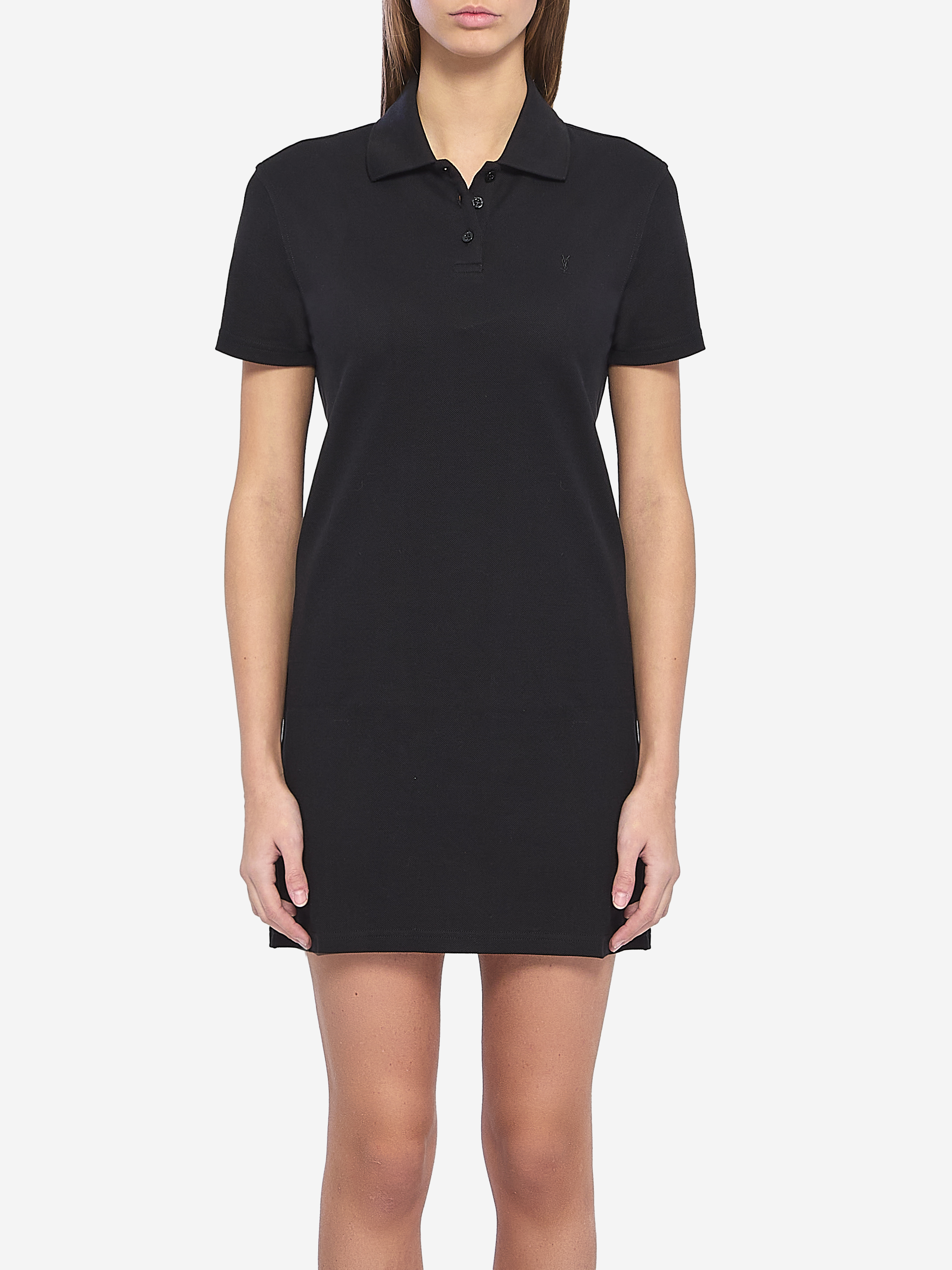 Saint Laurent Cassandre cotton piqu dress