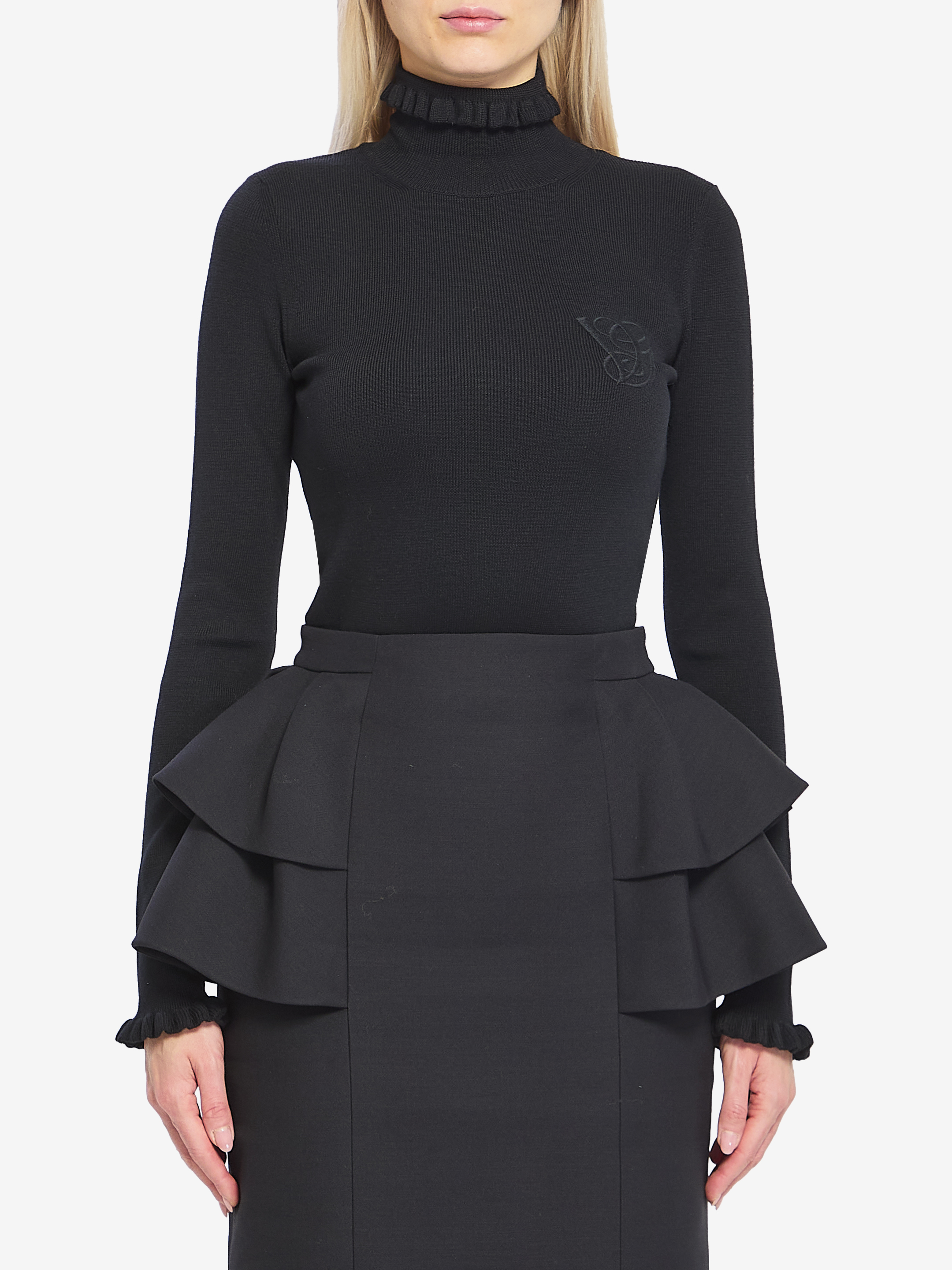VALENTINO Turtleneck with ruffles