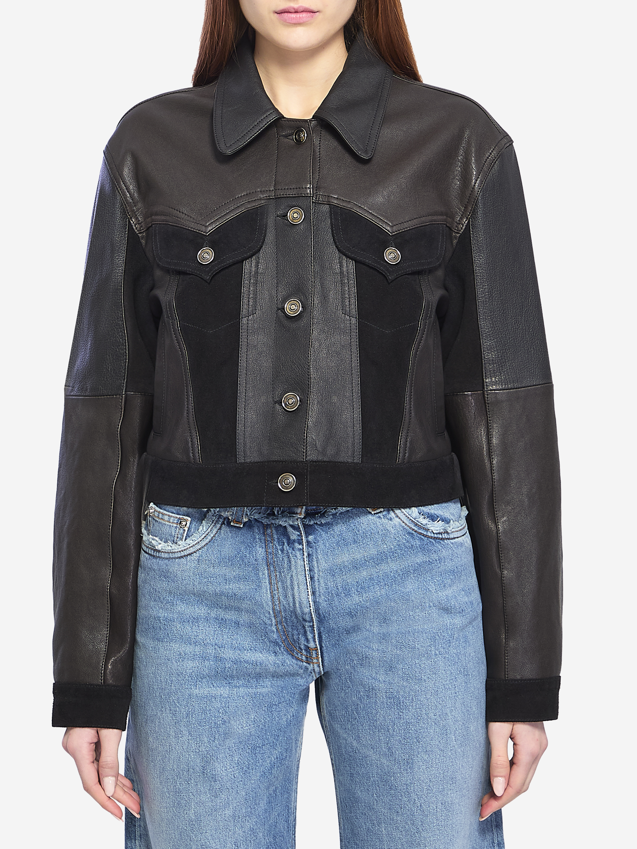 VERSACE Slimfit leather blouson