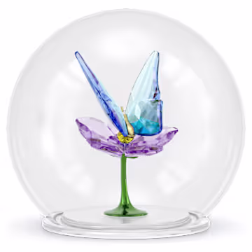 ガラスボール 蝶と花