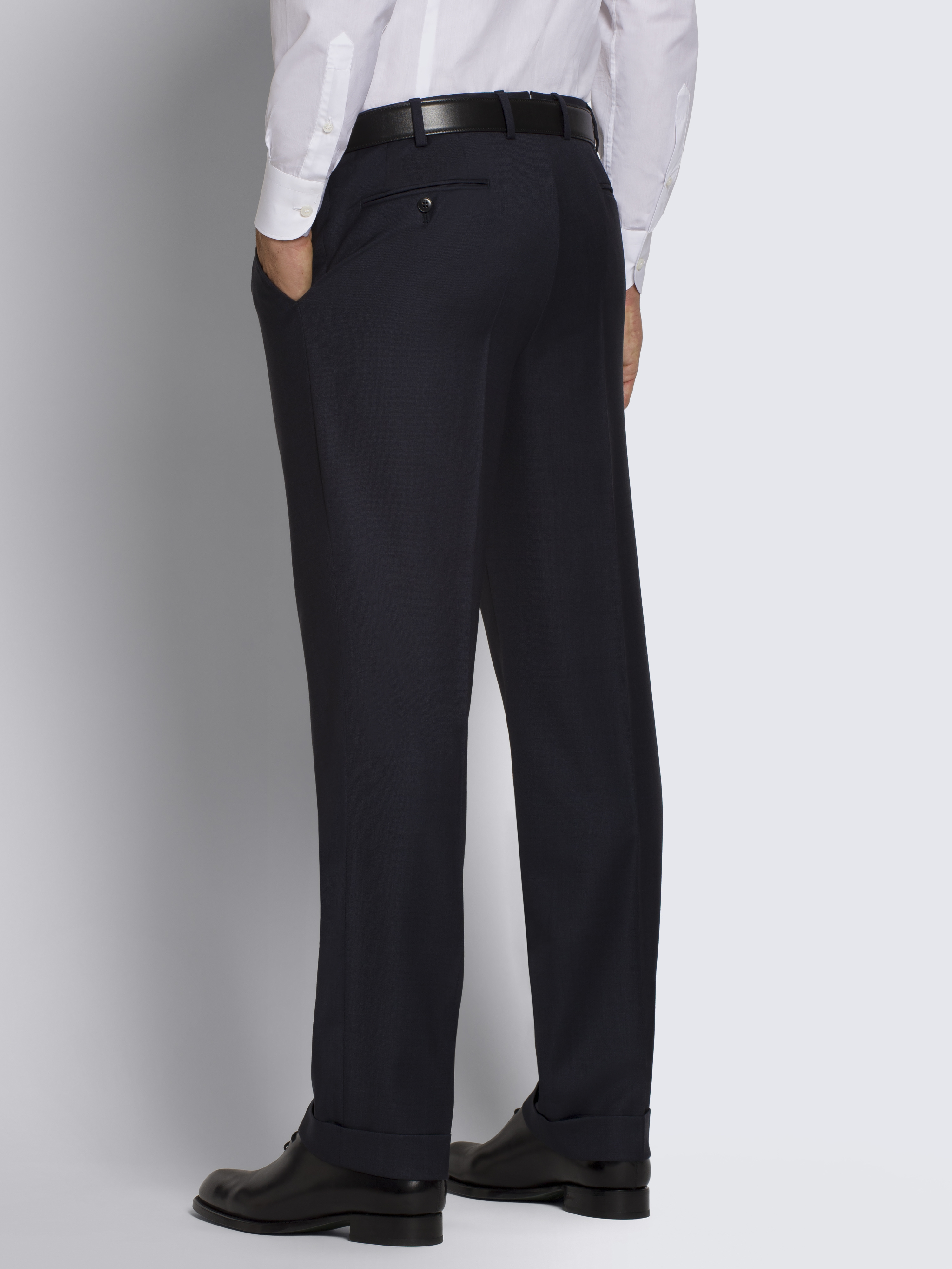 ミッドナイトブルー スーパー130ウール Tigullio トラウザーズ
