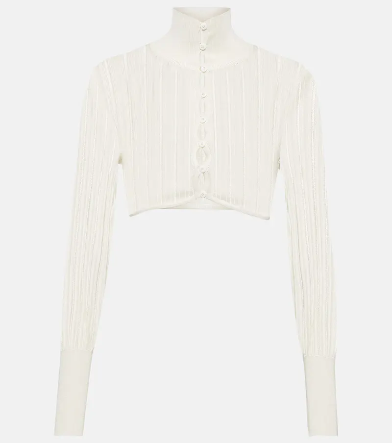 Alaïa Alaïa Ribbed-knit cropped cardigan