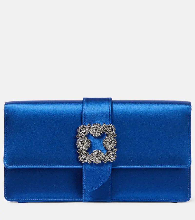 Manolo Blahnik Manolo Blahnik Capri embellished satin clutch