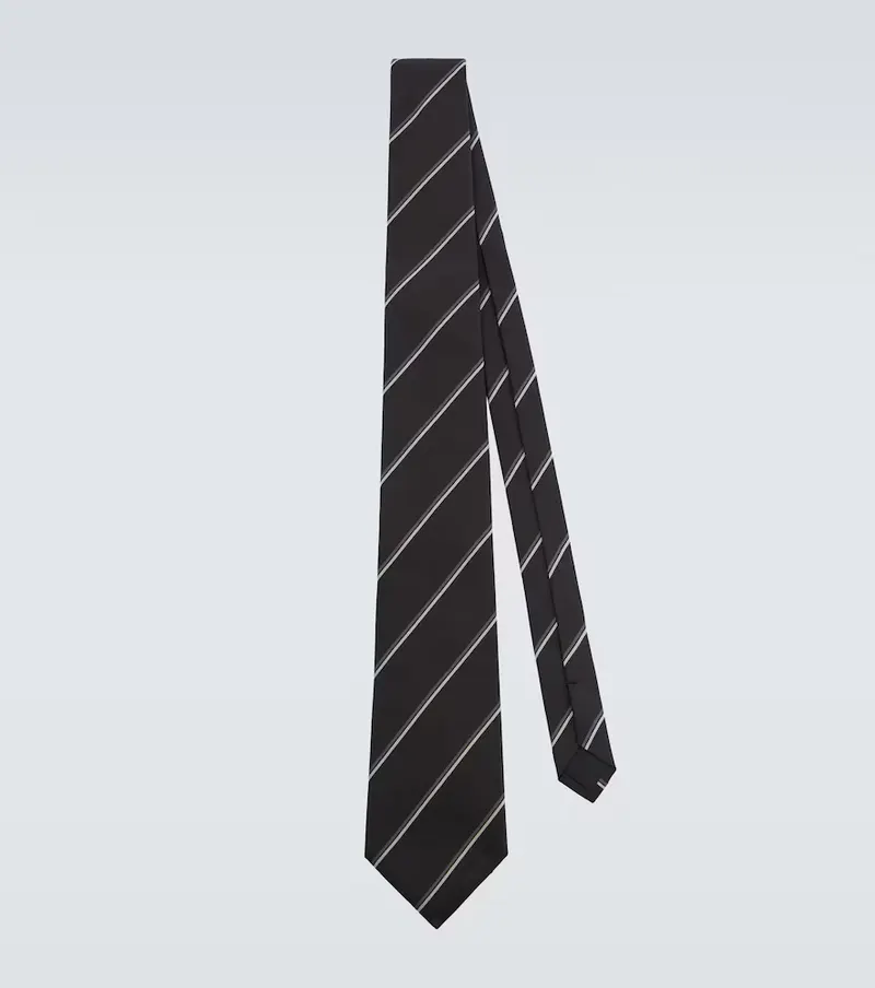 Saint Laurent Saint Laurent Striped silk twill tie