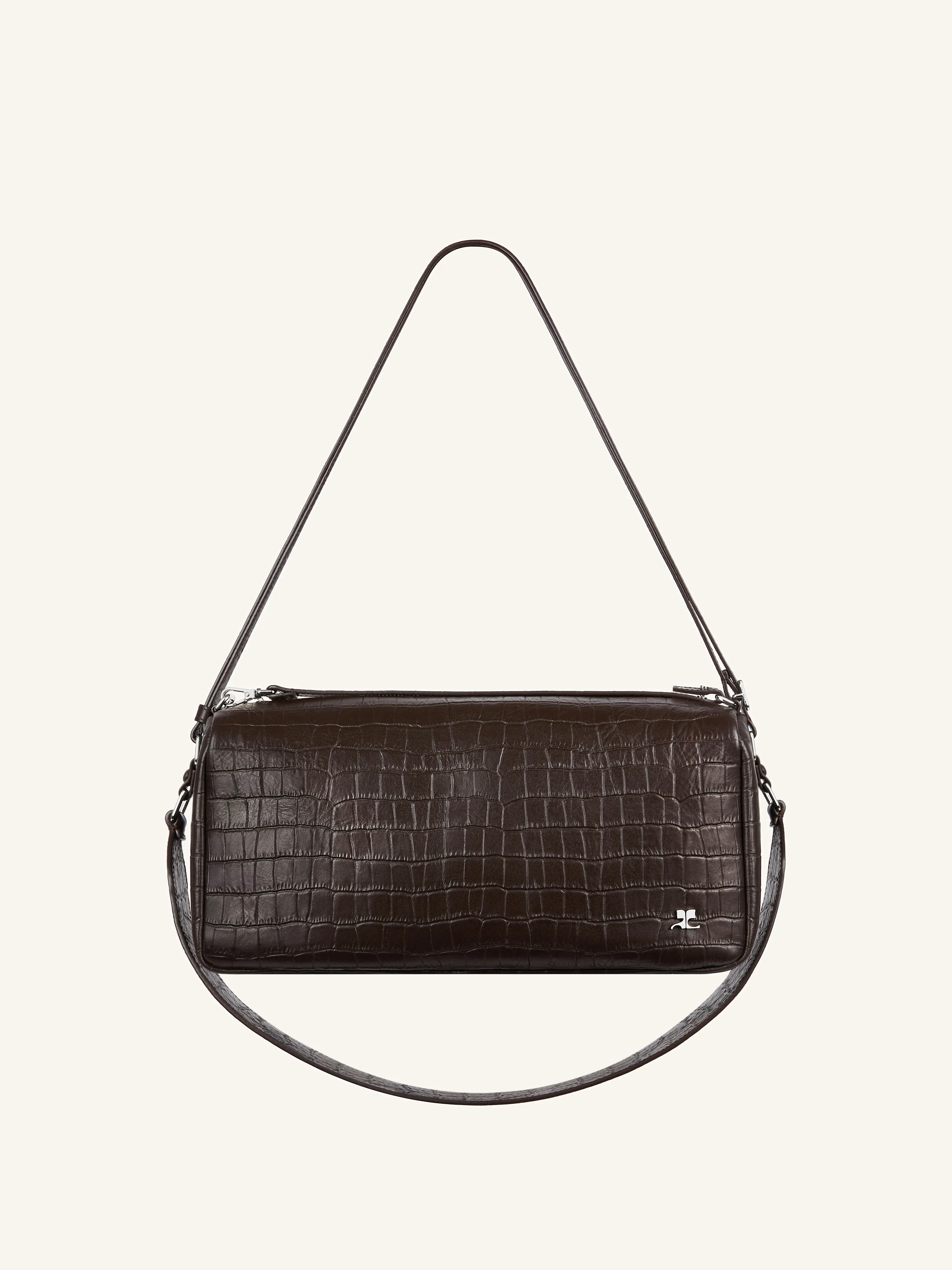 CROC-EMBOSSED LEATHER BAG