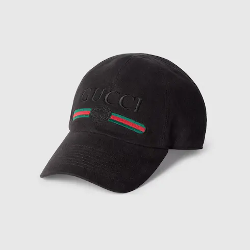 GUCCI エンブロイダリー付き コットン ベースボールキャップ