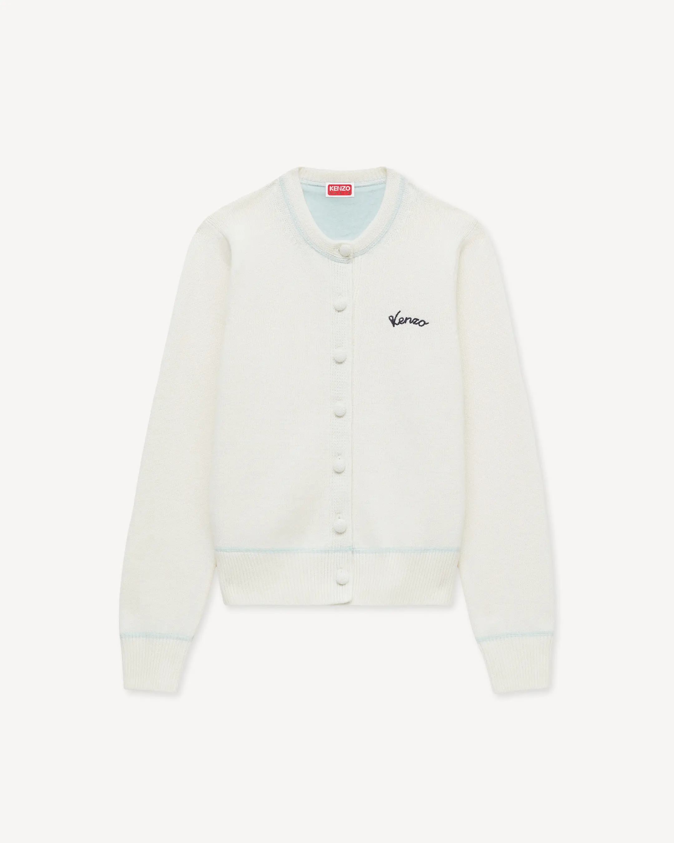 'KENZO エンブロイダリー カーディガン イン コットン ウール