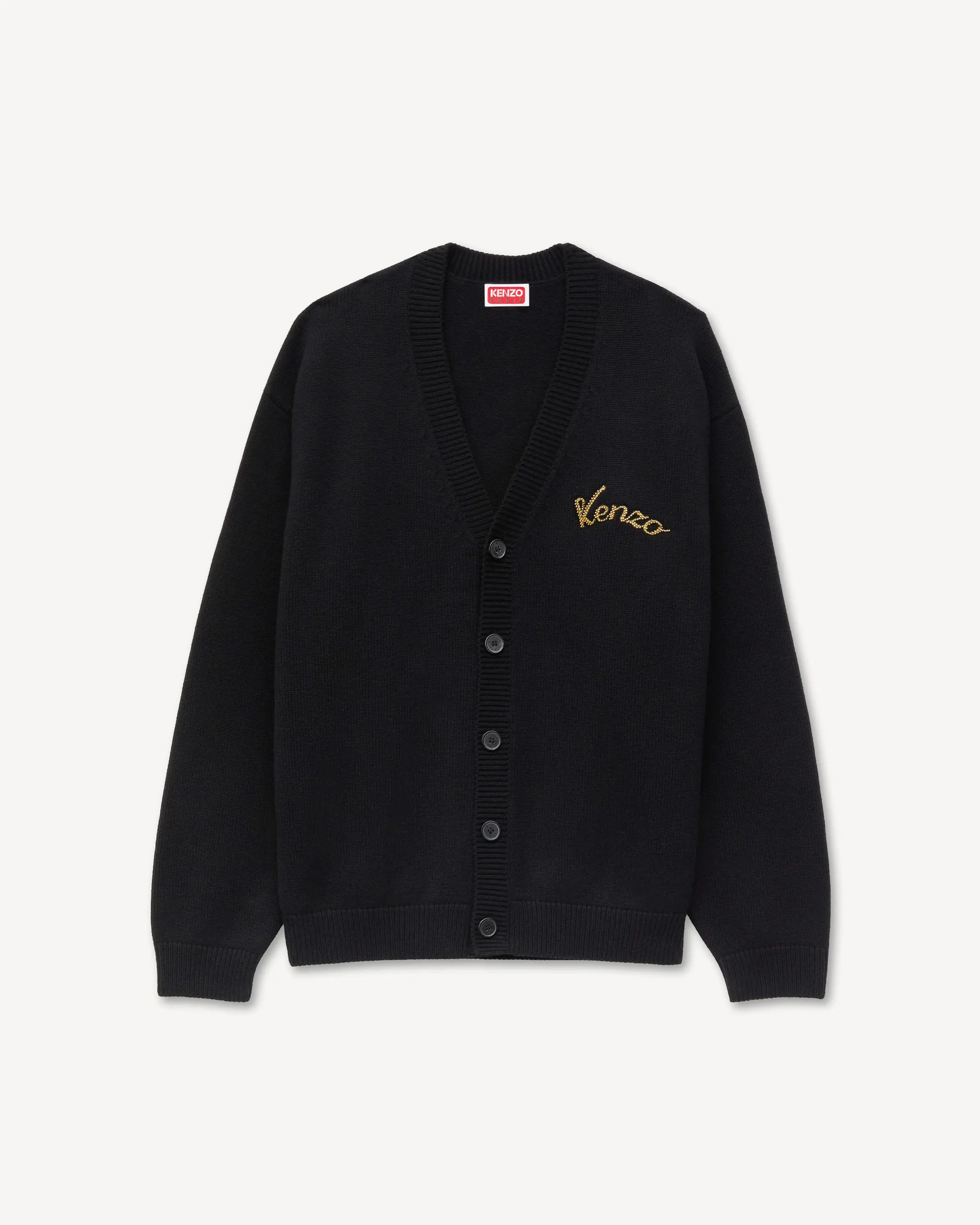 'KENZO Jumping エンブロイダリー カーディガン イン ウール コットン