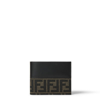 ズッカジャカード/ブラックレザー 二つ折りコイン財布