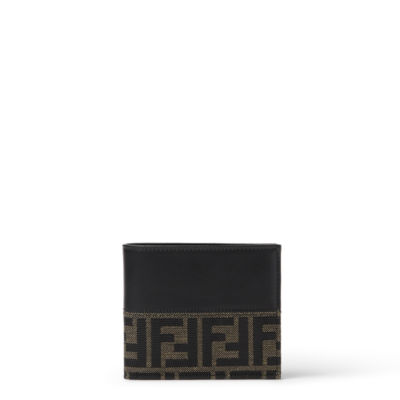 ズッカジャカード/ブラックレザー 二つ折り財布