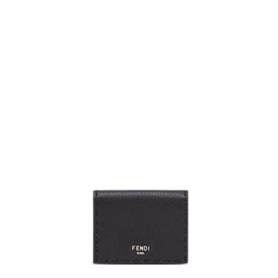 ブラックレザー 三つ折り財布