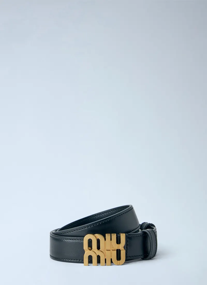 Miu Miu Miu Miu Logo Buckle Leather Belt