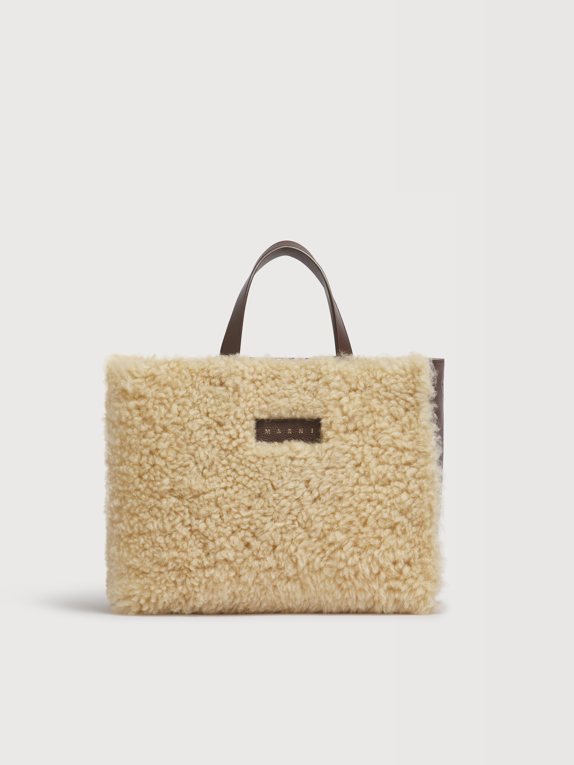 ムートン&ブラウン レザー Soft E/W バッグ