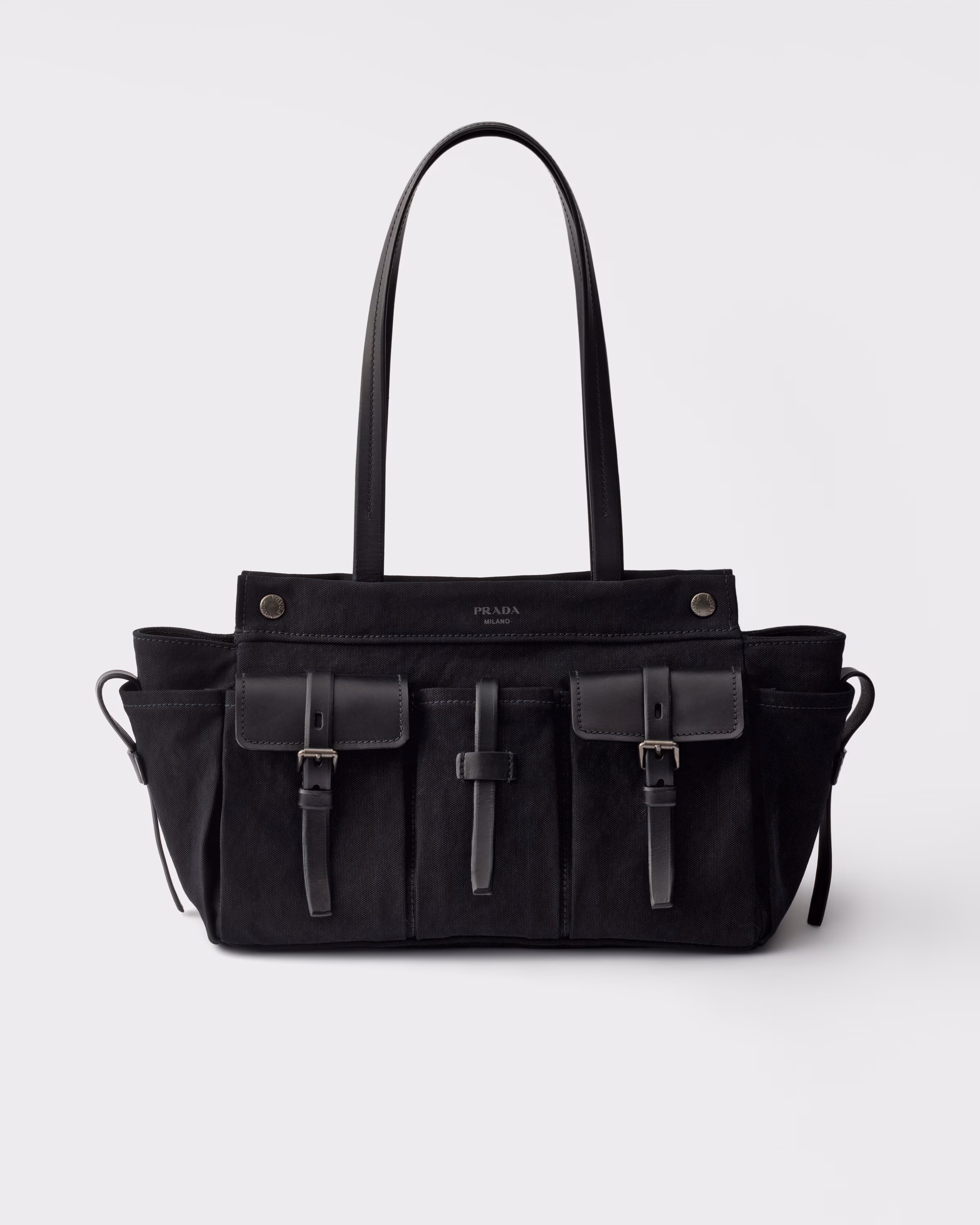 ラージ キャンバス レザー トートバッグ