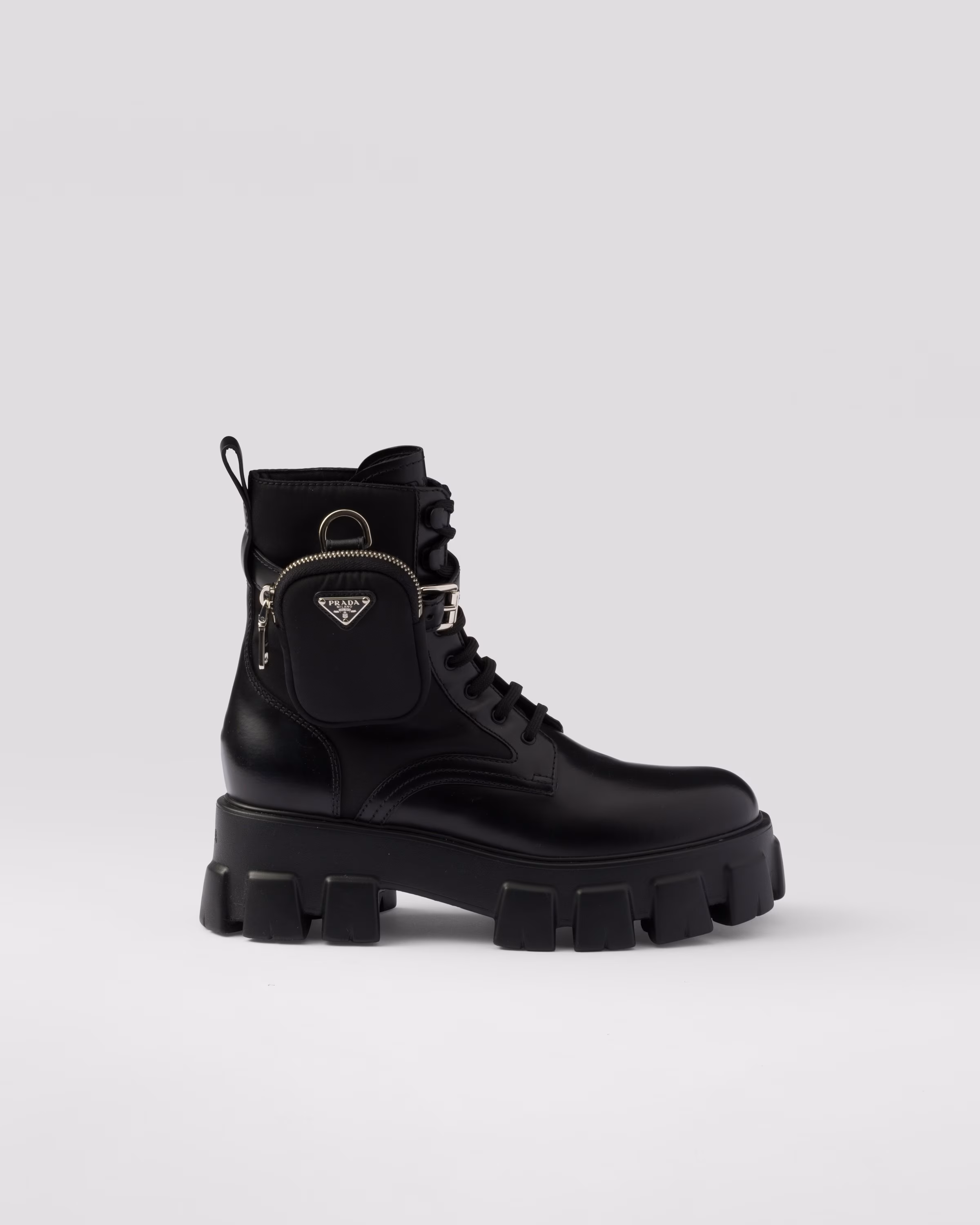 ポーチ付 レザー Re-Nylon ブーツ